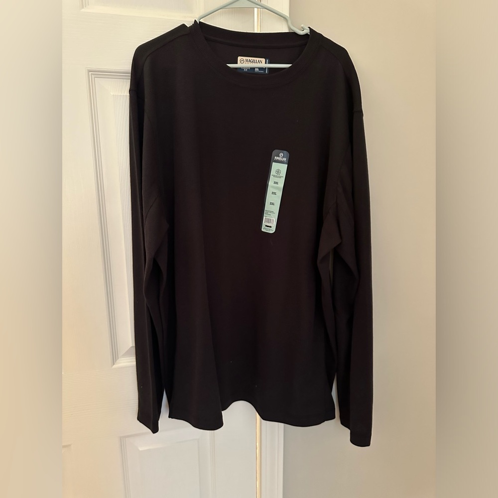 NWT Men’s 2XL Magellan Black Thermal Long Sleeve Tee
